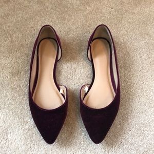 Mossimo Purple Velvet Pointed Toe Flats